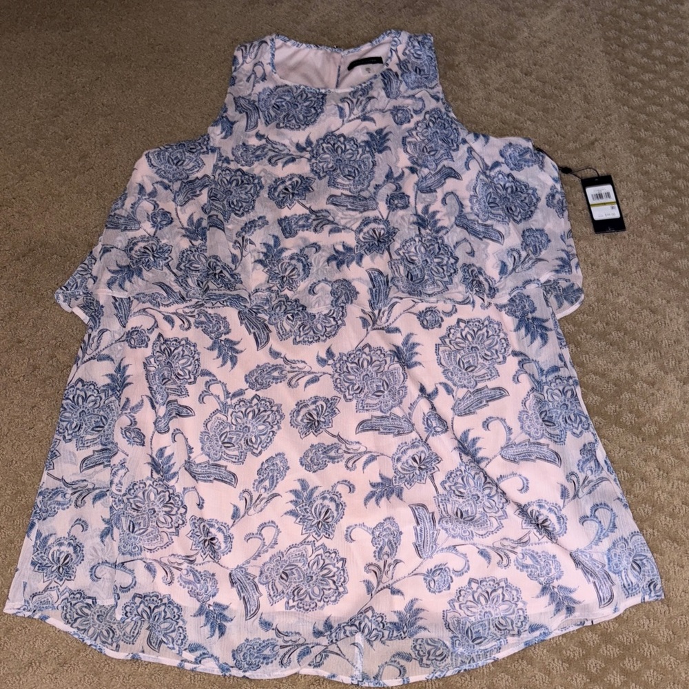 Tommy Hilfiger Pink and Blue Floral Tank Top